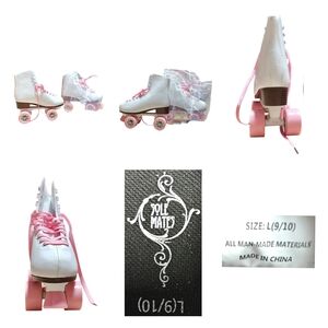 Sole Mate White Roller Skates with Pink Accents